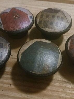 Amish Salt House Set Of 5 Handmade Wood Kitchen Cabinet Dresser Knobs Cottage